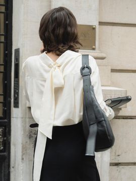 MOMET Blanc Tie Shirt Blouse