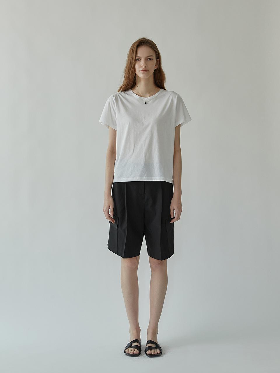 MOMET Cotton Polyester Cargo Knee-Length Shorts [Black]
