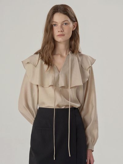 MOMET Flow Two-Way Blouse Beige