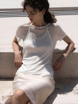 MOMET Holman Layered Set T-Shirt beige