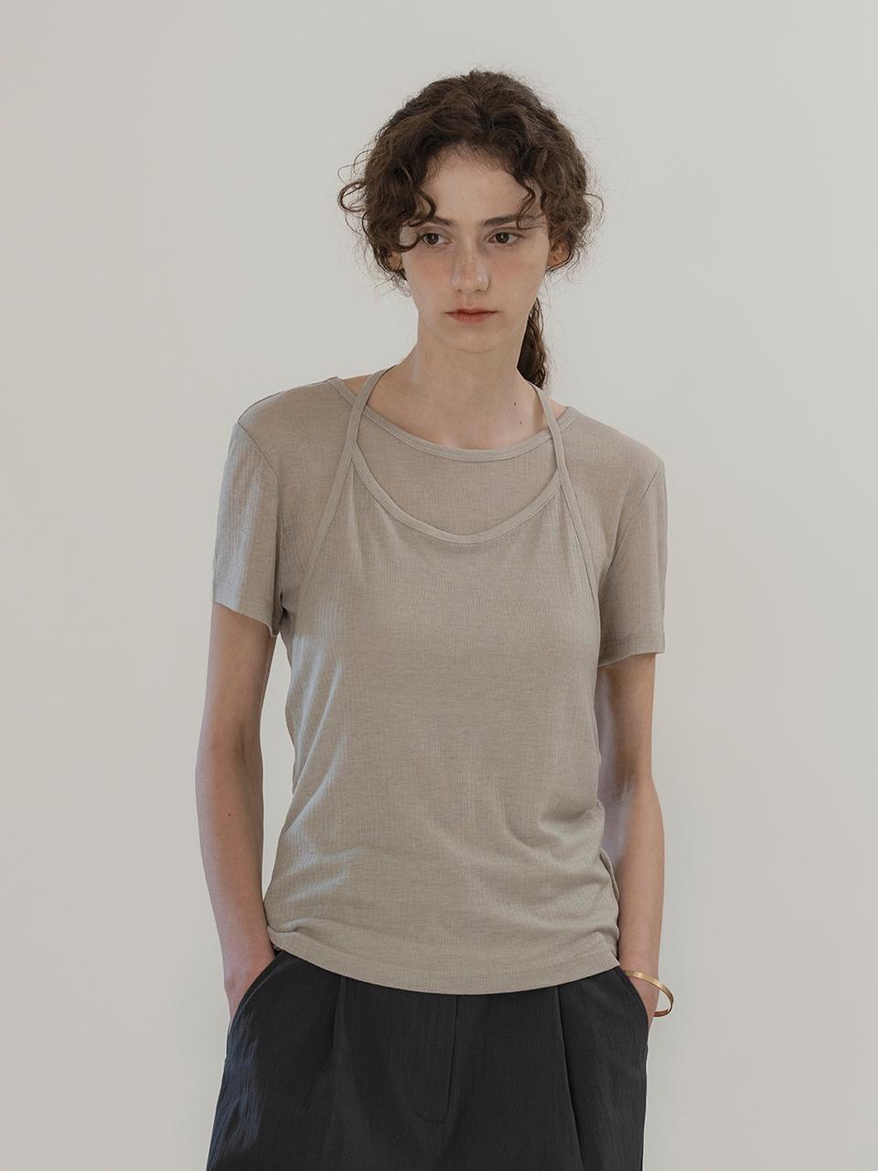 MOMET Holman Layered Set T-Shirt Gray