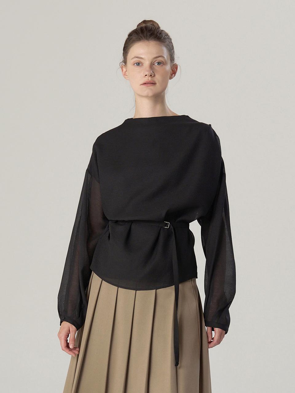MOMET Slow Drapping Blouse Black