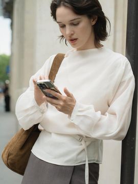 MOMET Slowly Drapped Blouse beige