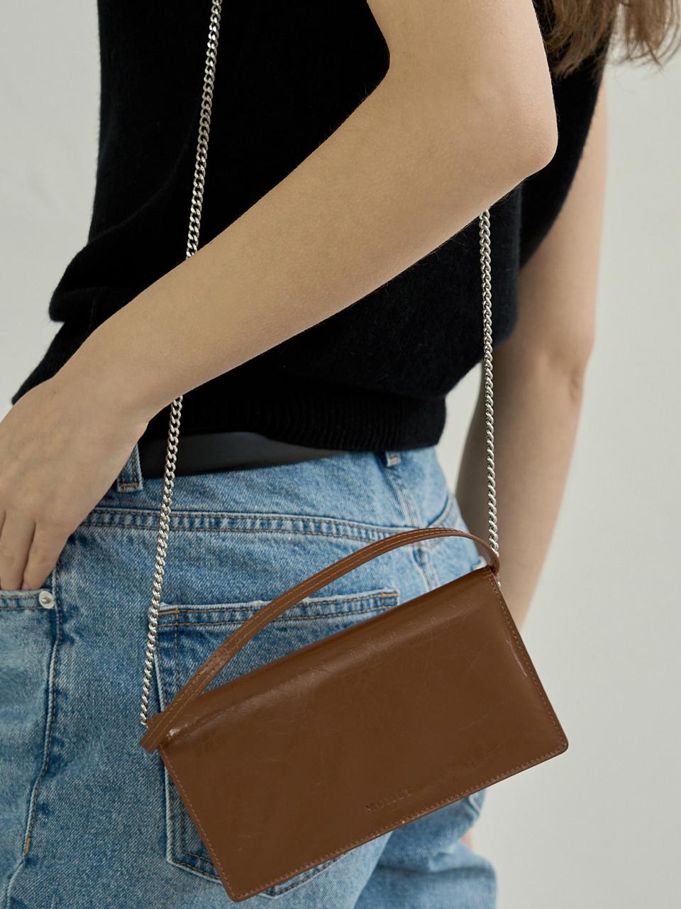 MOMET Wallet Chain Mini Bag Brown