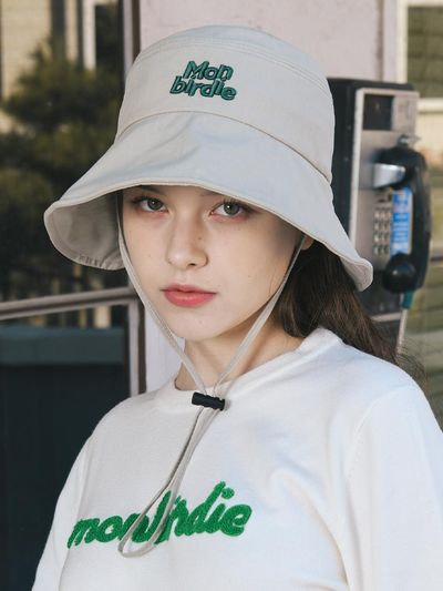 MONBIRDIE Bonnet String Bucket Hat [KHAKI]