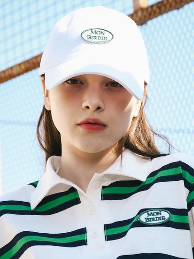 MONBIRDIE Circle Embroidered Ball Cap [WHITE]