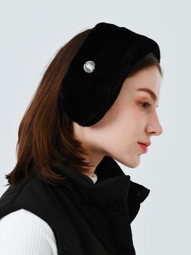 MONBIRDIE Eco-fur Thermal Ear Muffs & Neck Warmer [BLACK]
