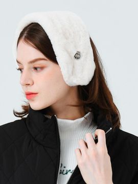 MONBIRDIE Eco-fur Thermal Ear Muffs & Neck Warmer [WHITE]