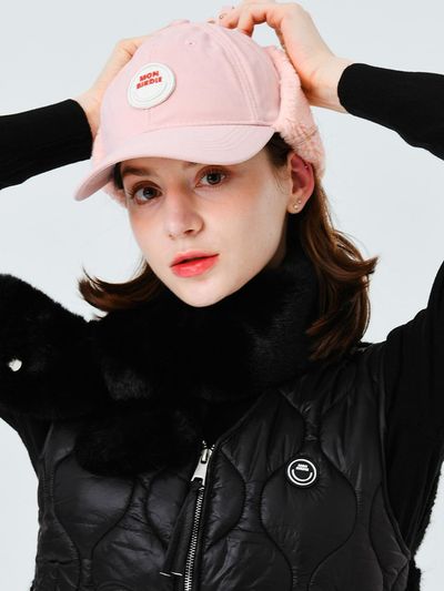 MONBIRDIE Fur Touch Tunnel Neck Warmer [Black]