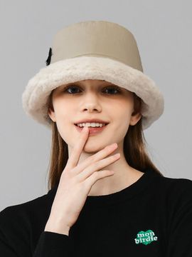 MONBIRDIE String Padding Ball Marker Bucket Hat [D.BEIGE]