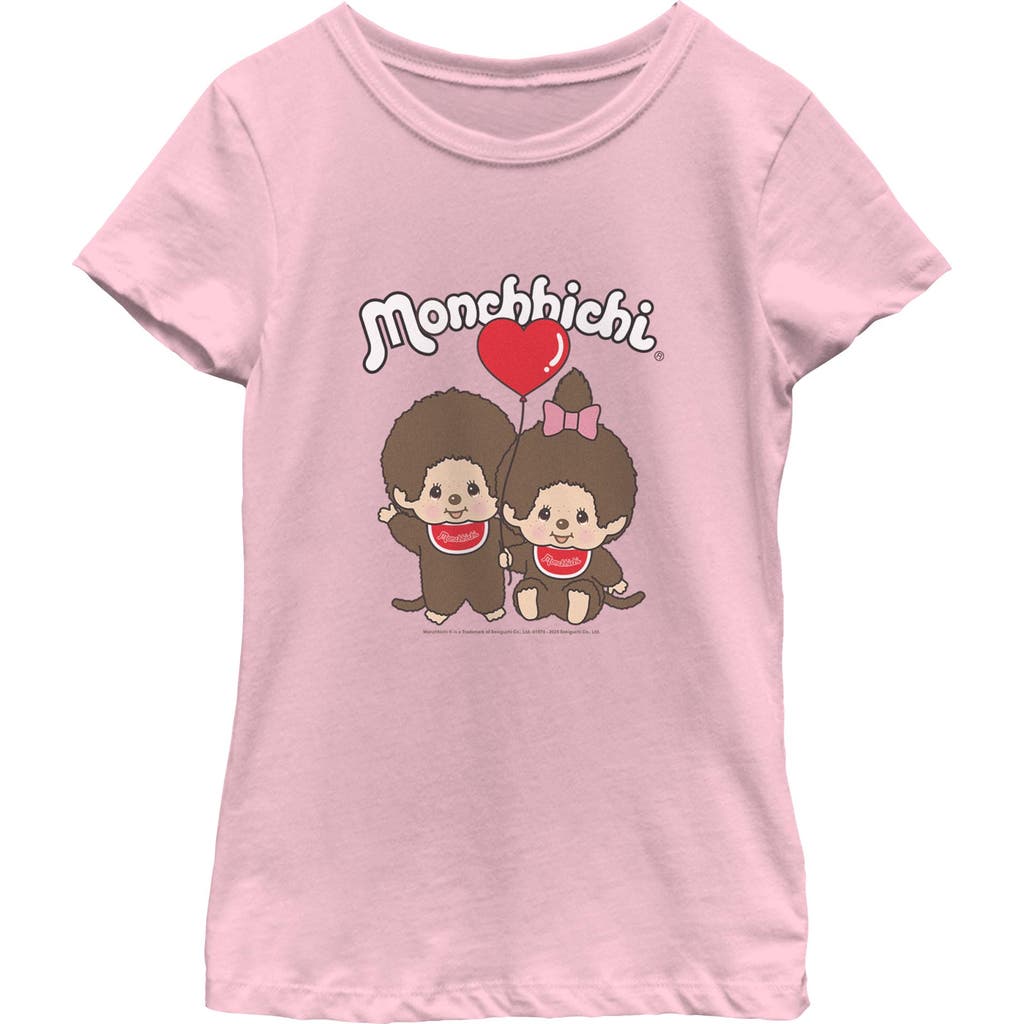 Monchhichi Girl's Monchhichi Couple Heart Balloon Graphic T-Shirt