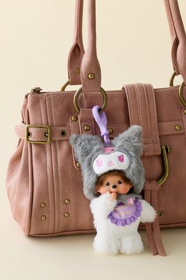 Monchhichi Monchhichi X Sanrio Kuromi UO Exclusive Plushie Keychain in Kuromi at Urban Outfitters