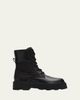 Moncler Aurea Quilted-Inset Leather Ankle Boots - 1