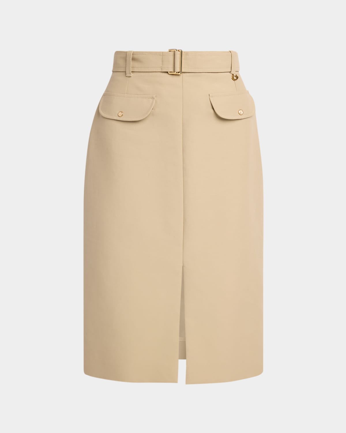 Moncler Belted Knee-Length Cotton Skirt