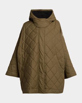Moncler Diamond-Quilted Hooded Cape