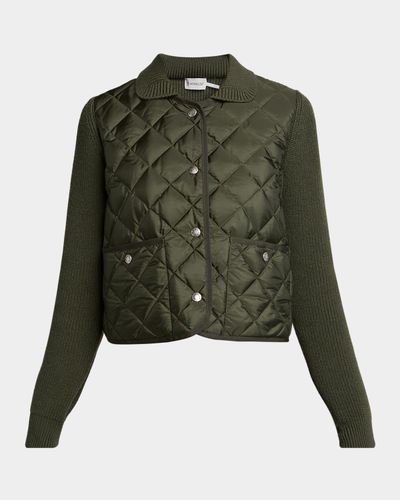 Moncler Diamond Quilted Padded Wool Cardigan