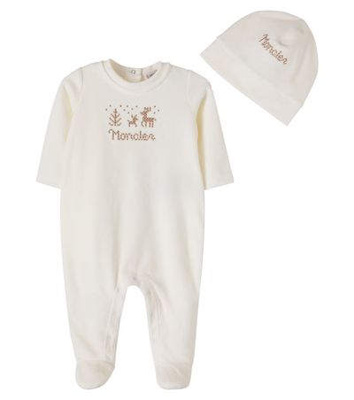 Moncler Enfant Moncler Enfant Baby cotton-blend onesie and beanie set