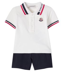Moncler Enfant Moncler Enfant Baby cotton-blend polo shirt and shorts set