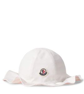 Moncler Enfant Moncler Enfant Baby logo ruffled cotton hat