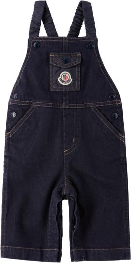 Moncler Enfant Moncler Enfant Baby Navy Cotton Denim Overalls