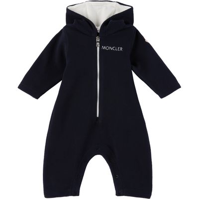 Moncler Enfant Moncler Enfant Baby Navy Embroidered Logo Jumpsuit