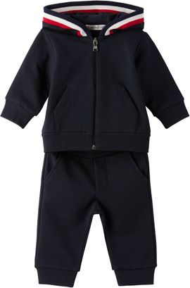 Moncler Enfant Moncler Enfant Baby Navy Tricolour-Trimmed Cotton Tracksuit