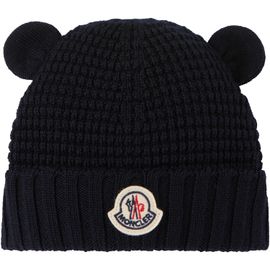 Moncler Enfant Moncler Enfant Baby Navy Wool Teddy Bear Ears Beanie