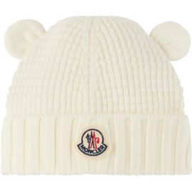 Moncler Enfant Moncler Enfant Baby Off-White Wool Teddy Bear Ears Beanie