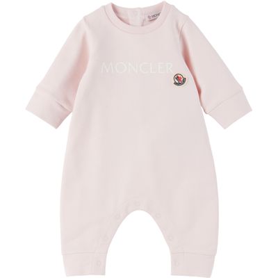 Moncler Enfant Moncler Enfant Baby Pink Logo Romper