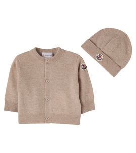 Moncler Enfant Moncler Enfant Baby wool and cashmere sweater and beanie set