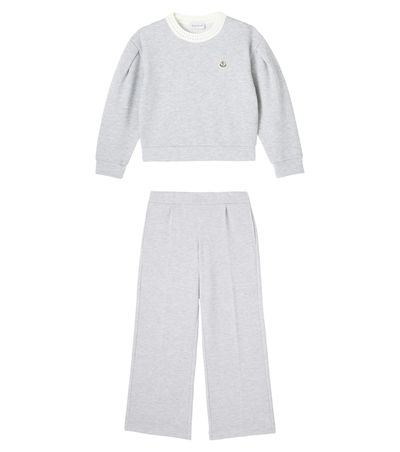 Moncler Enfant Moncler Enfant Cotton jersey sweatshirt and sweatpants set