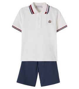 Moncler Enfant Moncler Enfant Cotton piquÃ© polo shirt and shorts set