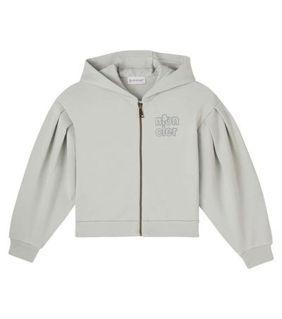 Moncler Enfant Moncler Enfant Cropped logo cotton fleece hoodie