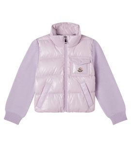 Moncler Enfant Moncler Enfant Down-paneled virgin wool cardigan