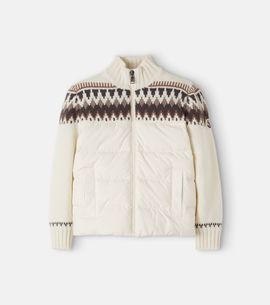 Moncler Enfant Moncler Enfant Fair Isle virgin wool down cardigan