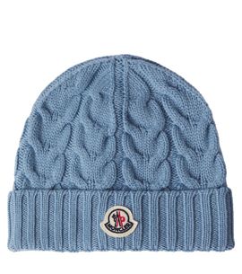 Moncler Enfant Moncler Enfant Logo cable-knit virgin wool beanie