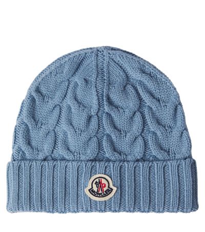 Moncler Enfant Moncler Enfant Logo cable-knit virgin wool beanie