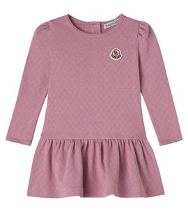 Moncler Enfant Moncler Enfant Logo cotton pointelle dress