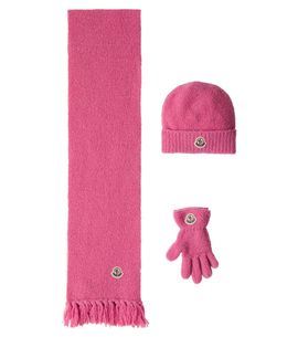 Moncler Enfant Moncler Enfant Wool-blend beanie, scarf, and gloves set