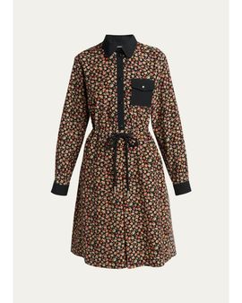 Moncler Floral Printed Corduroy Dress