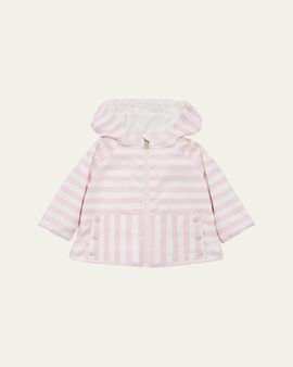 Moncler Girl's Melde Striped Hooded Jacket