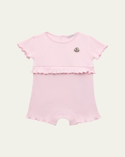 Moncler Girl's Ruffled Cotton Romper