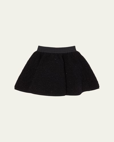 Moncler Girl's Sequin Fleece Pleated Mini Skirt