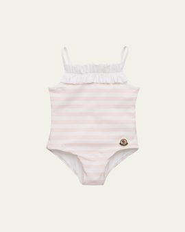 Moncler Girl's Striped One-PIece Swimsuit