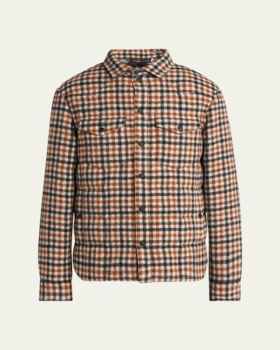 Moncler Grenoble Men's Check Wool Padded Shirt Jacket