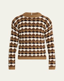 Moncler Grenoble Men's Geometric Jacquard Wool-Blend Crewneck Sweater