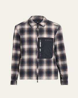 Moncler Grenoble Men's Plaid Mixed-Media Jacket