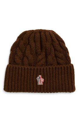 Moncler Grenoble Moncler Grenoble Cable Knit Virgin Wool Blend Beanie
