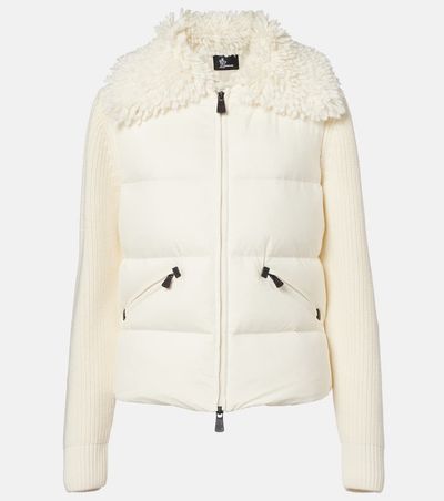 Moncler Grenoble Moncler Grenoble Down-paneled virgin wool cardigan