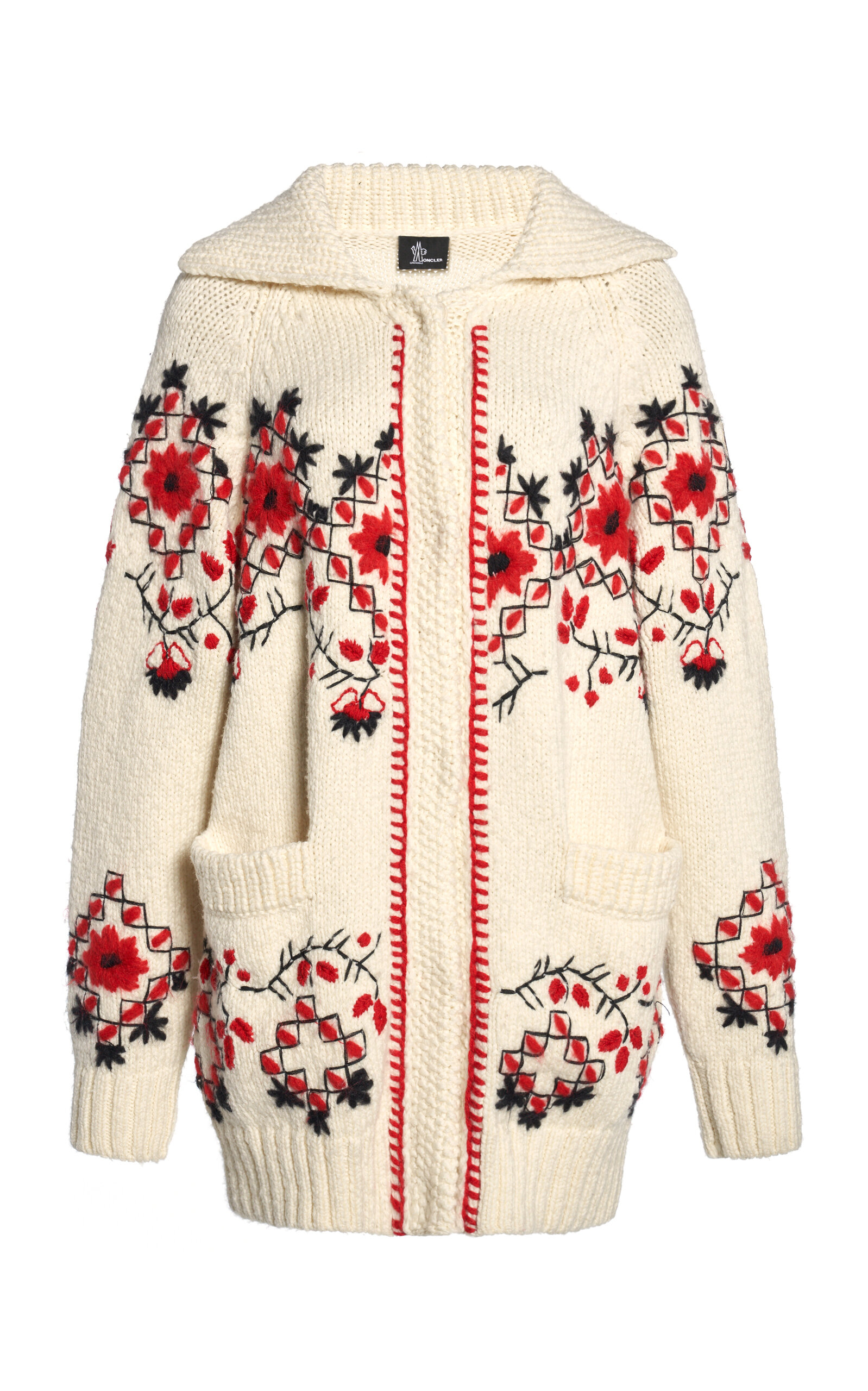 Moncler Grenoble Moncler Grenoble Embroidered NylonWool Cardigan